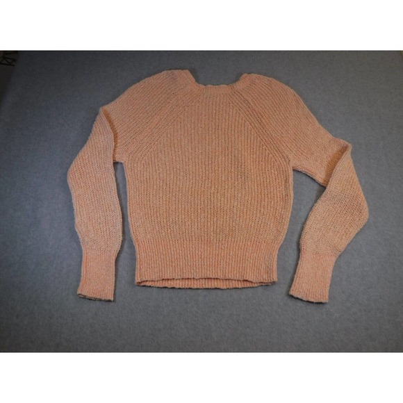 Womans Free People loose knit round neck pullover sweater peach size Medium - Picture 2 of 7